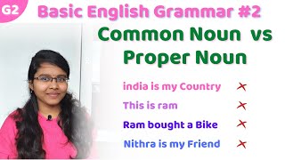 G2  Common Noun vs Proper Noun in Tamil  Basic English Grammar in Tamil  Parts of Speech [upl. by Jabe]