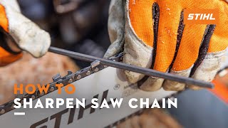 How to Sharpen Saw Chain  STIHL Tutorial [upl. by Anayad51]