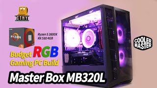 Cooler Master MasterBox MB320L mATX Case Build  AMD Ryzen 5 2600x  ASUS RX 580 4GB [upl. by Bo]