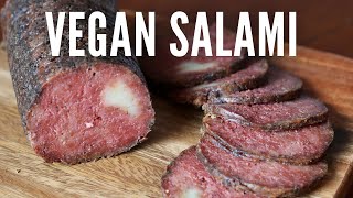 Vegan Salami  Deli Meat  no weird ingredients [upl. by Gnauq]