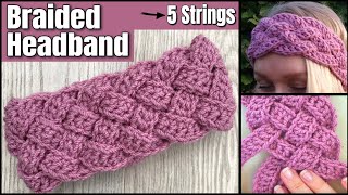 BRAIDED Headband Crochet Tutorial  EASY Crochet Pattern [upl. by Asehr298]