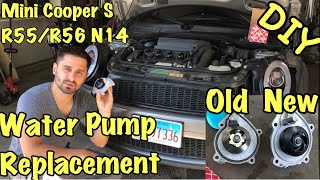 Mini Cooper S R56 Water Pump Replacement  Coolant Pump DIY [upl. by Annaeel]