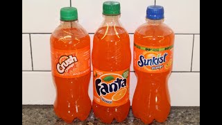 Orange Crush Orange Fanta amp Orange Sunkist Blind Taste Test amp Review [upl. by Amluz208]