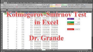 KolmogorovSmirnov Test of Normality in Excel [upl. by Karon]