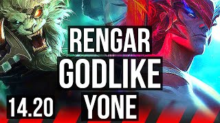 RENGAR vs YONE TOP  923 Godlike  KR Grandmaster  1420 [upl. by Nabila]