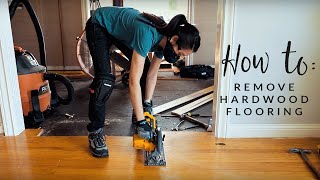 How To Remove Hardwood Flooring the EASY way [upl. by Olmsted947]