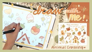 Draw with Me ✿  Animal Crossing Sticker Sheet amp How I use Procreate [upl. by Lucille]