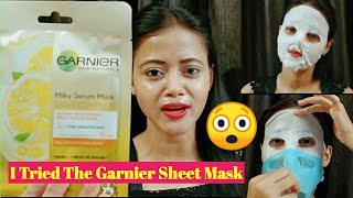 Garnier Serum Mask For Dark Spots  Garnier Sheet Mask Honest Review [upl. by Leban739]