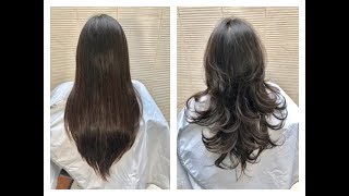 CORTE DE CABELLO EN CAPAS LARGAS  LONG LAYERED HAIRCUT [upl. by Dyrrej327]