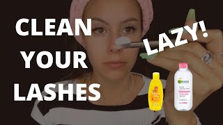 How To Clean Eyelash Extensions With Micellar Water EASY [upl. by Gnap]