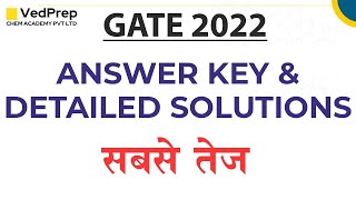 GATE 2022  Answer Key  Detailed Solutions  GATE 2022  Chem Academy [upl. by Aihseya]