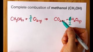 Complete Combustion of Methanol CH3OH Balanced Equation [upl. by Aerb]