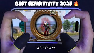 Best SENSITIVITY amp SETTINGS 2025 🔥  4 Finger  Gyroscope  PUBG Mobile [upl. by Ednyl]