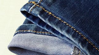 How to Shorten Jeans with Original Hem [upl. by Zere]