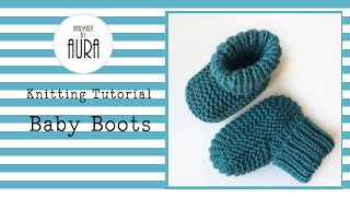 Baby Boots  Knitting Tutorial [upl. by Leinahtam]