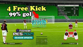 PES 2021 Free Kick Tutorial  4 Tendangan Bebas Mudah Dipelajari [upl. by Aihsaei]