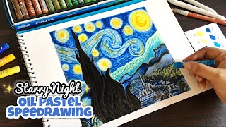 Easy Oil Pastel Painting for beginners  STARRY NIGHT  Oil Pastel Drawing [upl. by Bricker]