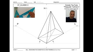 07classe3Assonometria Isometrica di una Piramide a base rettangolare [upl. by Antoinetta180]