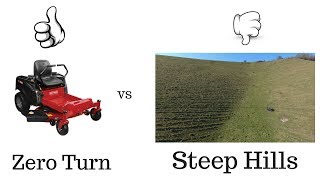 How To Mow On HillsSlopes With Zero Turn  Stop Sliding Down Hills [upl. by Adnarim920]