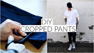 EASY DIY CROPPED PANTS TUTORIAL  Mens Fashion  Daniel Simmons [upl. by Wadell719]