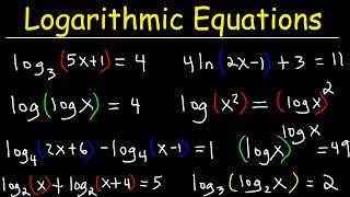 Solving Logarithmic Equations [upl. by Korry250]