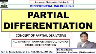 Partial Differentiation  Partial Differentiation Engineering Mathematics  Partial Derivatives Gate [upl. by Irish]