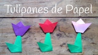 TULIPAN de papel paso a paso  Origami fácil para niños [upl. by Nnayd]