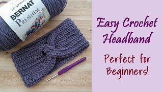 CROCHET Super Easy Headband for Beginners [upl. by Aridnere]