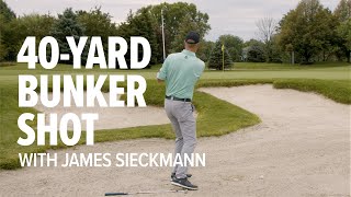 How to Hit a Long Bunker Shot  Titleist Tips [upl. by Afaw]