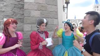 Singing with Anastasia and Drizella at Magic Kingdom WDW [upl. by Irret]