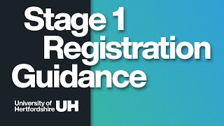 Stage 1 Registration Guidance [upl. by Jentoft86]