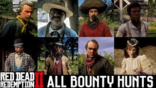 Red Dead Redemption 2  All 14 Bounty Hunting Missions RDR2 [upl. by Annaicul]