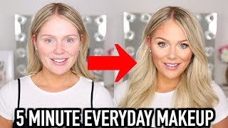 5 MINUTE EVERYDAY MAKEUP TRANSFORMATION  GET READY WITH ME [upl. by Tenneb]