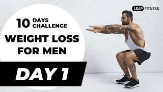 10 Day Weight Loss Challenge for Men  DAY 1 Calorie Burn Full Body HIIT [upl. by Merrel]