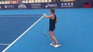 Aryna Sabalenka enjoys a hilarious warmup hit with coach Dmitry Tursunov in Beijing [upl. by Asyral242]