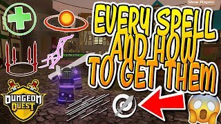 EVERY SPELL AND HOW TO GET THEM IN DUNGEON QUEST Roblox [upl. by Lewellen]