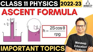 Ascent Formula Class 11 Physics Important Derivations [upl. by Junko]