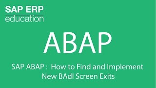 SAP ABAP  How to Find and Implement New BAdI Screen Exits [upl. by Egidio]