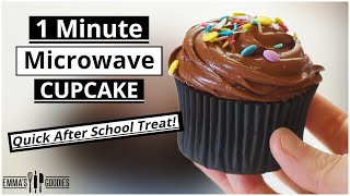 1 Minute Microwave CUPCAKE  The EASIEST Chocolate Cupcake Recipe [upl. by Nylekoorb]