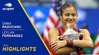 Emma Raducanu vs Leylah Fernandez Highlights  2021 US Open Final [upl. by Ramsa]