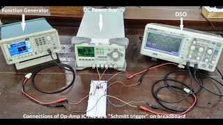 Operational Amplifier IC 741 as a quotSchmitt Triggerquot [upl. by Pelmas]