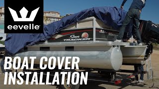 Eevelle  Pontoon Boat Cover  Install [upl. by Kinney]