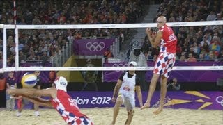 Mens Beach Volleyball Preliminary Round  USA v ESP  London 2012 Olympics [upl. by Ahsenar]