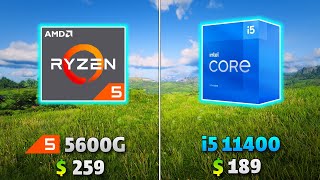 Ryzen 5 5600G vs i5 11400 Gaming Benchmark with RTX 3080  Test in 8 Games at 1080P [upl. by Rolandson]