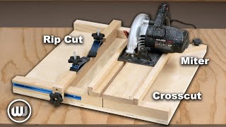 Circular Saw Crosscut amp Rip Jig  Plan Available [upl. by Venita210]