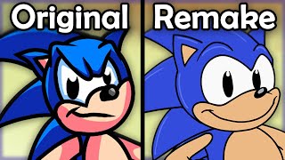 SONIC SEZ Original VS Redone  FNF Mods [upl. by Schafer]