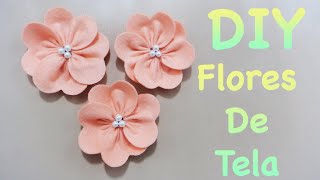 FLORES  COMO HACER FLORES DE TELA FÁCIL  FLOR ELEGANTE  FLOWERS  DIY  YuureYCrafts [upl. by Groveman303]