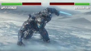 Gipsy Avenger vs Obsidian Fury WITH HEALTHBARS  HD  Pacific Rim Uprising [upl. by Shrier]