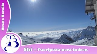 Monterosa Ski  Fuoripista nera dellIndren Valle di Gressoney  AO [upl. by Redmer]