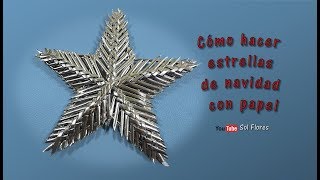 Cómo hacer estrellas de navidad con papel  How to make christmas stars with paper [upl. by Snodgrass221]